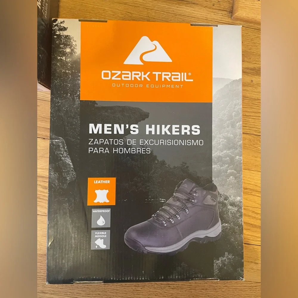 Ozark Trail Men's Size 14 47 Leather Waterproof Hiker Boots NWT IN BOX
